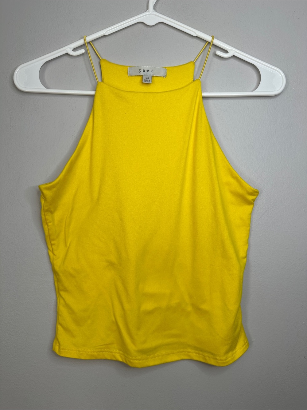 gaze Yellow High Neck Crop Tank